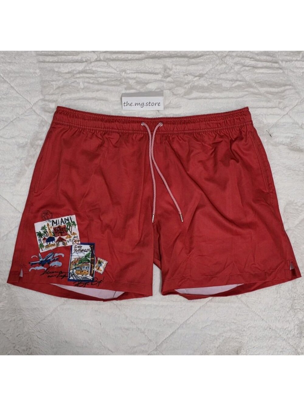 Robert Graham Swim Shorts Red Around The World Multicolor Men's Sz 2XL NWT